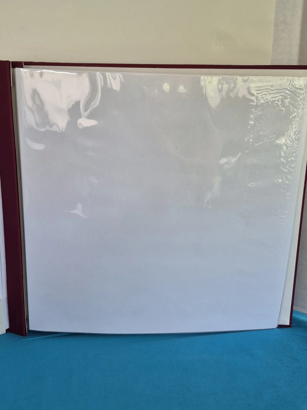 Words of Expressions Burgundy Fabric Scrapbook Album 12x12 Family Photo Opening